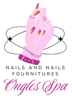 pink cute aesthetic illustration nail art studio logo